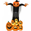 Homcom Giant 9ft Halloween Inflatables Pumpkin Ghost For Yard Garden Lawn