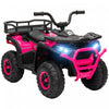 Qaba Kids Atv, 4 Wheeler, 12v Battery Powered Ride-On Electric Vehicle With 4 Spring Suspension Wheels, Storage Basket, Led Headlights, High & Low Speed, Music, For Boys & Girls, Pink