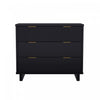 Elara Contemporary 38\" Solid Wood Dresser in Black (3-Drawer)