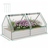 Outsunny 6' X 3' Raised Garden Bed With Small Greenhouse, Clear And Silver