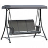 Outsunny 3 Person Outdoor Porch Swing Chair W/ Adjustable Canopy, Grey