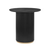 Voss Modern Round Dining Table with Ash Veneer Tabletop & Metal Base, Black