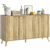 HOMCOM 55\" Modern Sideboard Buffet Cabinet with Storage 4 Fluted Doors Oak