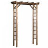 Outsunny 85\" Wooden Garden Arbour For Wedding And Ceremony, Outdoor Garden Arch Trellis For Climbing Vines, Carbonized