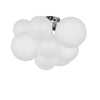 Dainolite Miles 3 Light Flush Mount Polished Chrome Frosted White Glass Lamp