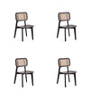Versailles Industry Chic Wood Dining Chair in Black and Natural - Set of 4