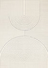 Forte White Grey Curved Arches Indoor Area Rug - 7'9\" x 10'6\"