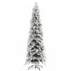 Homcom 7ft Flocked Pencil Christmas Tree With Auto Open, Steel Base
