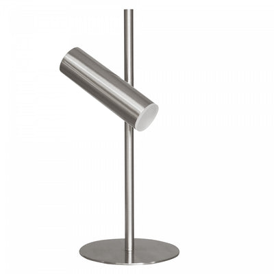 Dainolite Constance Table Lamp 6w Satin Chrome Finish Frosted Acrylic Diffuser|Lampe de table Constance de Dainolite en acrylique givré qui diffuse la lumière, avec fini chromé satiné et ampoule de 6 W