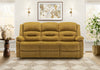 Small 3-Seater Power Reclining Upholstered Sofa, 70\" Wide, Usb Port Included, Gold Fabric Recliner