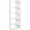 HOMCOM 6-Shelf Closed Back Wood Bookshelf Storage Shelves Decor Display