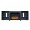 Brighton Modern 2-Piece Electric Fireplace in Black and Onyx