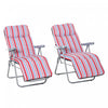 Outsunny Set Of 2 Garden Sun Lounger, Outdoor Recliner, Grey And Red