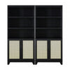 Sheridan Mid-Century Modern 31\" Bookcase Cabinet in Black (7-Shelf) - Set of 2