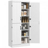 HOMCOM Kitchen Pantry Storage Cabinet, 6-tier Pantry with 4 Doors, White