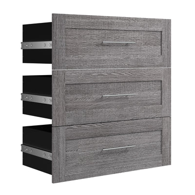 Bestar Pur 3 Drawer Set for 36 W Closet Organizer - Bark Grey|Ensemble de 3 tiroirs Pur de Bestar pour organisateur de garde-robe de 36 po (L) - gris écorce
