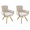 Timothy Velvet Swivel Dining Chairs with Tufted Upholstered and Metal Legs Set of 2, Glod