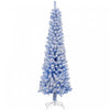 Homcom Snow Flocked Pencil Christmas Tree Slim Artificial Christmas Tree