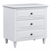 U_Style 28 Inch Painted Nightstand with 3 Smooth-Glide Drawers and Rubberwood Legs, White