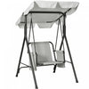 Outsunny 1-seat Patio Swing Chair With Adjustable Canopy And Cushions