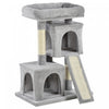 Pawhut Plush Cat Tree Tower Activity Center With Sisal Scratching Post Scratching Board Perch Condo, Light Grey