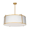 Dainolite Trapezoid 4 Light Pendant Drum Gold/White Shade White Fabric Diffuser Gold Lamp