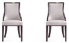Manhattan Comfort Set of 2 Grand Faux Leather Dining Chairs - Light Grey