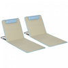 Set Of 2 Beach Lounge Chair Sun Lounger, Folding Ground Beach Mat, Beige