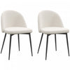 HOMCOM Dining Chairs Set of 2, Mid-Back Velvet-touch Upholstery Side Chair