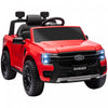 Qaba Ford Ranger Licensed 12v Powered Ride-On Car With Rear Storage, Battery Powered Kids Electric Car Truck With Remote Control, Spring Suspension, Headlights, Music Horn, Red