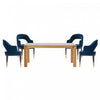 Carrington and Rockaway Modern Industry Chic 5-Piece Dining Set in Midnight Blue and Natural
