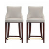 Shubert Modern Wood Upholstered Counter Stool in Light Gray - Set of 2