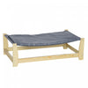 Pawhut Raised Pet Bed Wooden Dog Cot With Cushion For Small Medium Sized Dogs Indoor Outdoor, 35.5\" X 19.75\" X 11\"