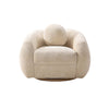 Tribeca Mid-Century Modern Chenille Lounge Chair in Cream