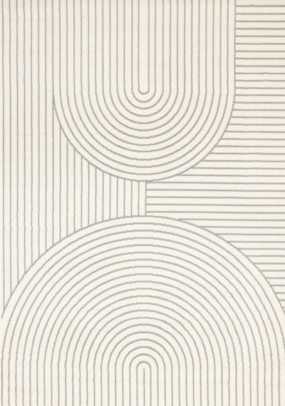 Forte White Grey Curved Arches Indoor Area Rug - 6'7" x 9'6"|Carpette Forte blanche et grise à motif d’arches courbées pour l’intérieur - 6 pi 7 po x 9 pi 6 po