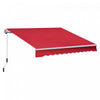 Outsunny Retractable Awning Manual Sun Shade Shelter Wine Red
