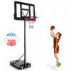 Costway 4.25-10ft Portable Adjustable Basketball Hoop System With 44\" Backboard 2 Nets