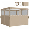 Outsunny 10' x 10' Universal Gazebo Curtains, 4 Panels, Khaki