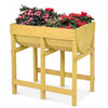 Costway Wooden V Planter Elevated Vegetable Flower Bed Free Standing Planting With Liner