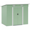 Outsunny Outdoor Storage Shed, Garden Shed With Lockable Doors, Light Green
