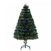 Homcom 4ft Artificial Pre-lit Fiber Optic Christmas Tree With 130 Branches And Led Lights