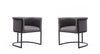 Cosmopolitan Mid-Century Modern Vegan Leather Metal Dining Chair in Graphite - Set of 2