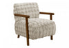 Monarch Specialties - Accent Chair, 31\"H, Upholstered, Living Room, Bedroom, Grey Fabric, Brown Walnut Wood