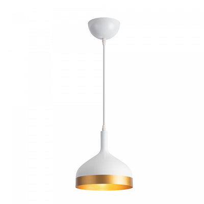 Dash Collection 8" Pendant Ceiling Light - White & Gold|Luminaire suspendu de la collection Dash de 8 po - blanc et doré