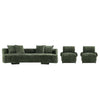 Verandah Mid-Century Modern 3-Piece Sofa Set in Olive Green