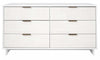 Granville Modern 55\" Dresser in White (6-Drawer)
