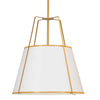 Dainolite Trapezoid 4 Light Pendant Trapezoid Gold/White Shade White Fabric Diffuser Lamp