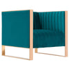 Manhattan Comfort Trillium Velvet Accent Chair - Teal & Gold