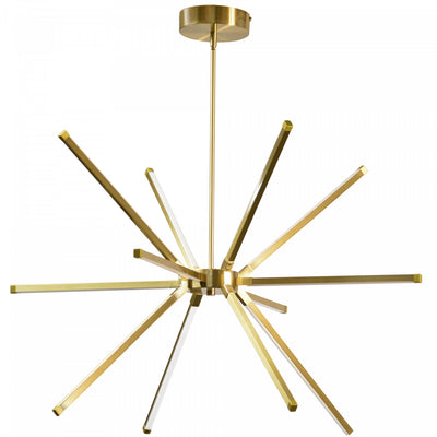 Dainolite Array LED Chandelier 60w Aged Brass White Acrylic Diffuser Lamp|Lustre Array de Dainolite en acrylique blanc qui diffuse la lumière, avec fini laiton vieilli et ampoule à DEL de 60 W
