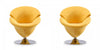 Tulip Modern Velvet Swivel Lounge Chair in Yellow - Set of 2